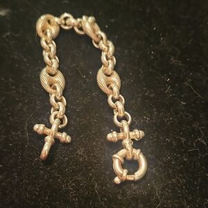 Silver Chain Bracelet with Cross Charms